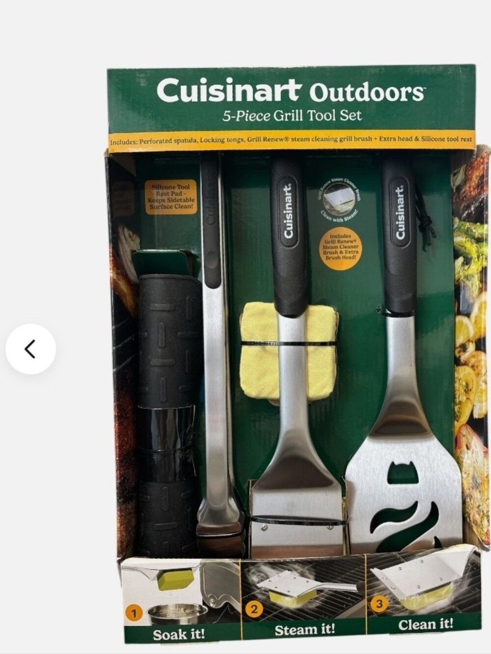 Cuisinart Outdoors 5-Piece Grill Tool Set with Brush